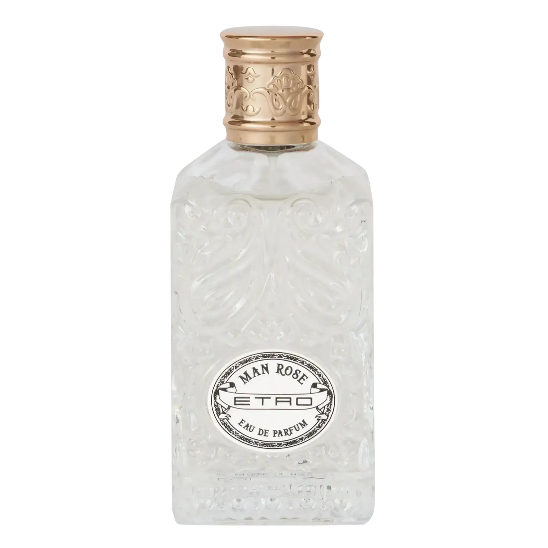 Eau de parfum Manrose d'Etro avec notes de rose, encens et géranium ambretmusc pour une élégance cosmopolite.