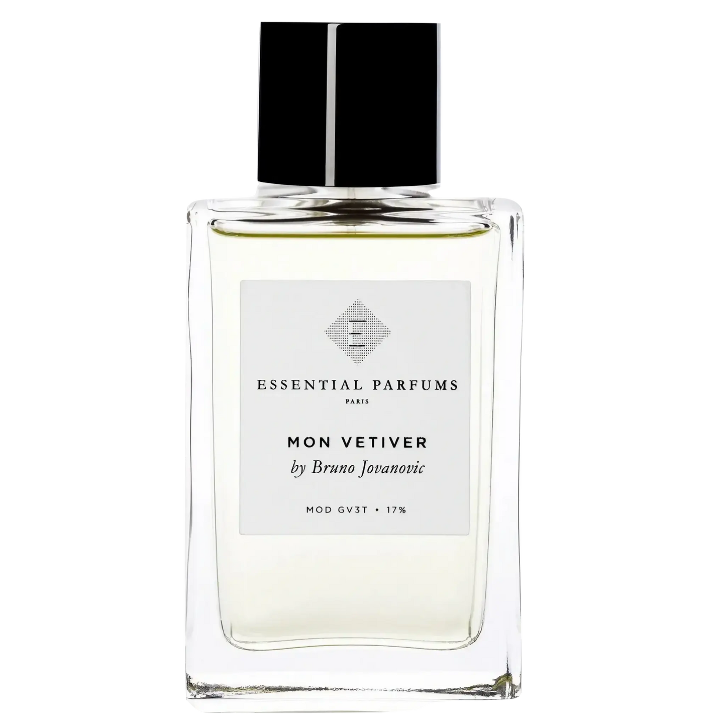 Eau de parfum Mon Vetiver d'Essential Parfums intégrant ambretmusc et vétiver haïtien naturel pour une fragrance élégante.