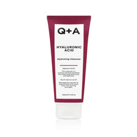 Nettoyant hydratant visage à l'acide hyaluronique Q+A ambretmusc, nettoie en douceur et hydrate la peau.