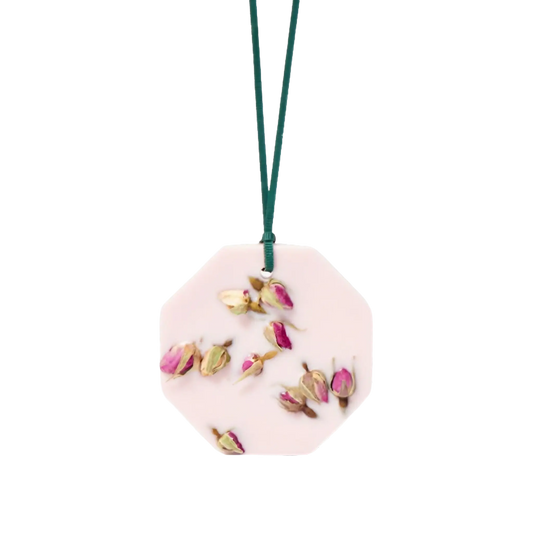 Palet botanique La Rose aime la Menthe de Carrière Frères, fragrance de rose turque et menthe en cire rose, collection ambretmusc