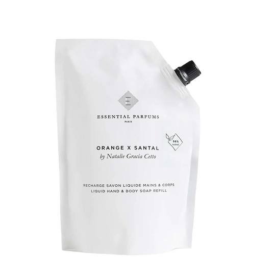 Recharge de savon liquide Orange X Santal, Essential Parfums, collection ambretmusc