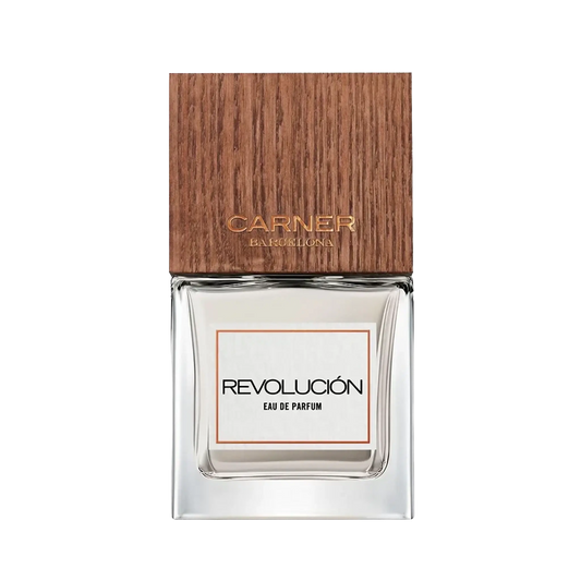 Eau de parfum Revolucion de Carner, collection ambretmusc, parfum cuiré et métallique rebelle
