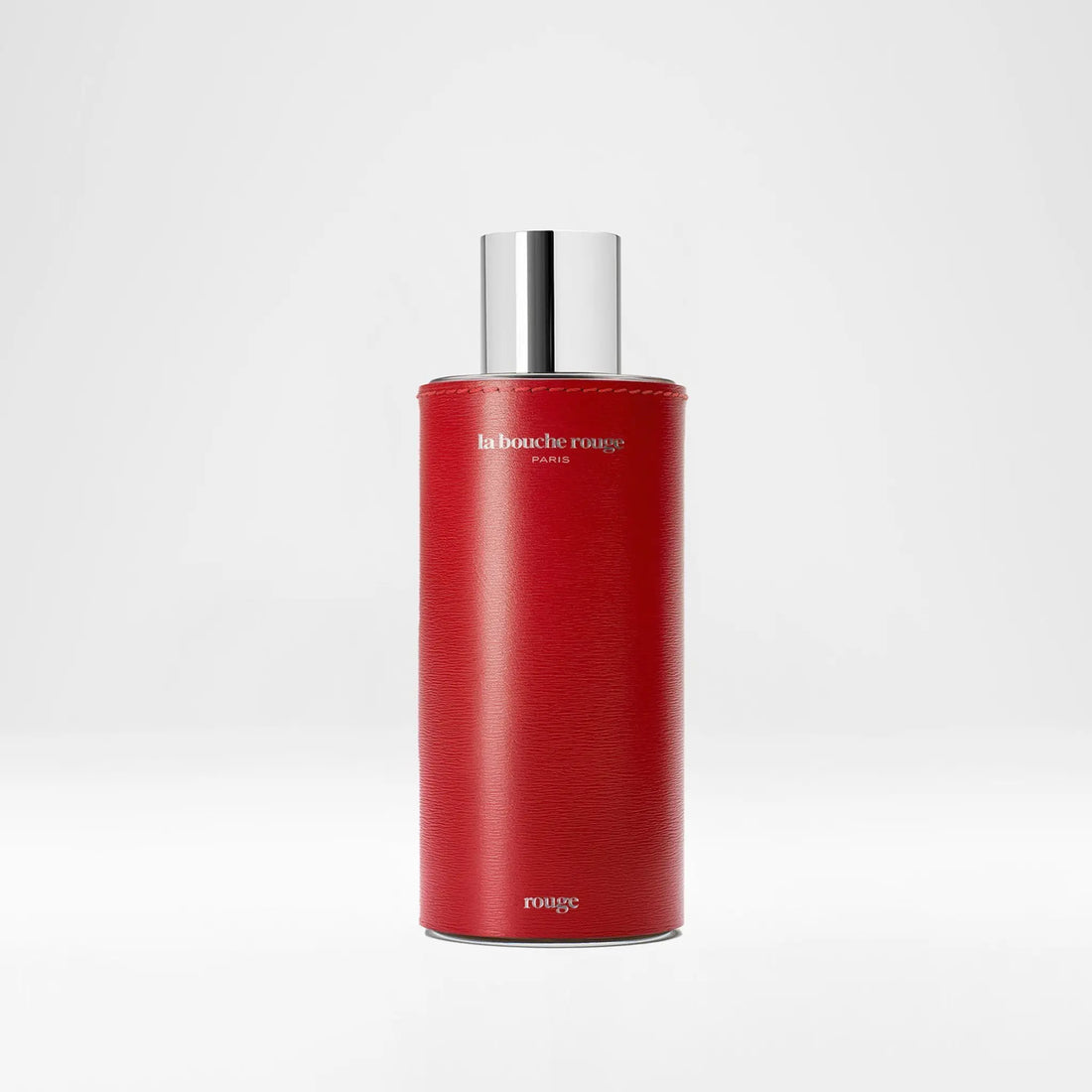 Extrait de parfum Rouge de La Bouche Rouge, 100 ml, flacon gainé de cuir rouge, collection Ambre & Musc