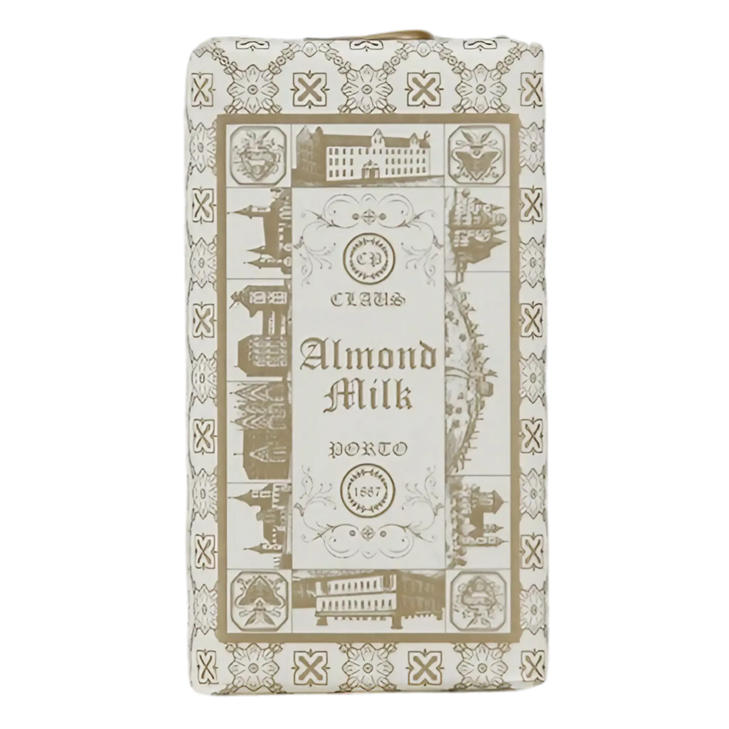 Savon solide Double Almond Milk Claus Porto ambretmusc pour hydratation douce de la peau