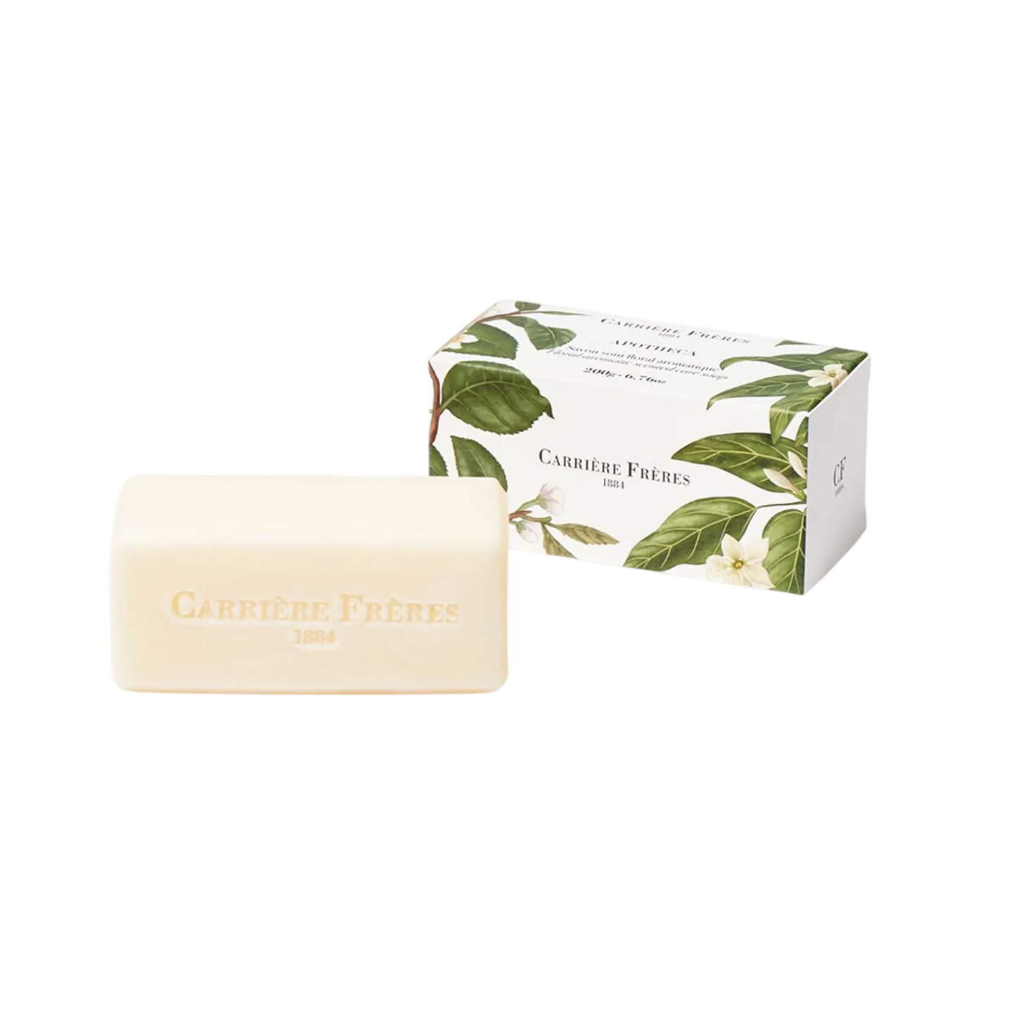 Savon solide Apotheca vegan certifié bio de Carrière Frères, parfum aromatique mentholé avec notes de menthe, sapin et patchouli, ambretmusc