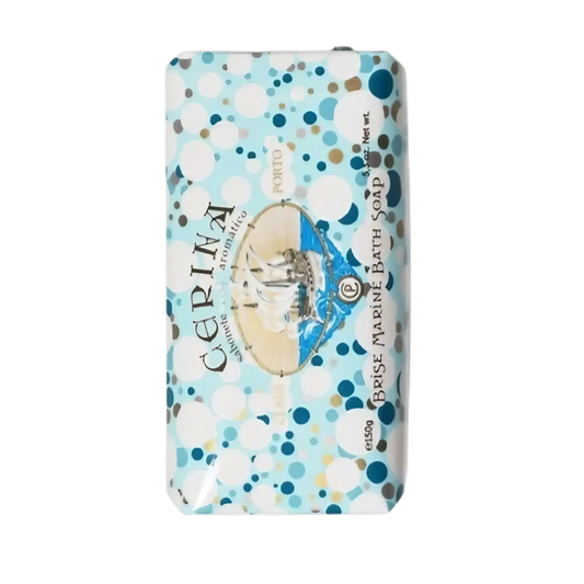 Savon solide Cerina Brise Marine de Claus Porto, parfum rafraîchissant à la pin méditerranéenne et mousse de mer avec ambretmusc, enrichi à l'huile de karité