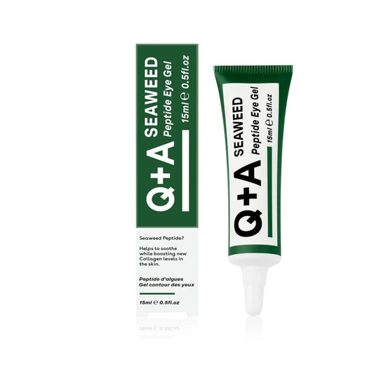 Gel contour des yeux Seaweed Peptide Eye Gel de Q+A intégrant ambretmusc, avec peptides et aloe vera pour peau ferme et lumineuse