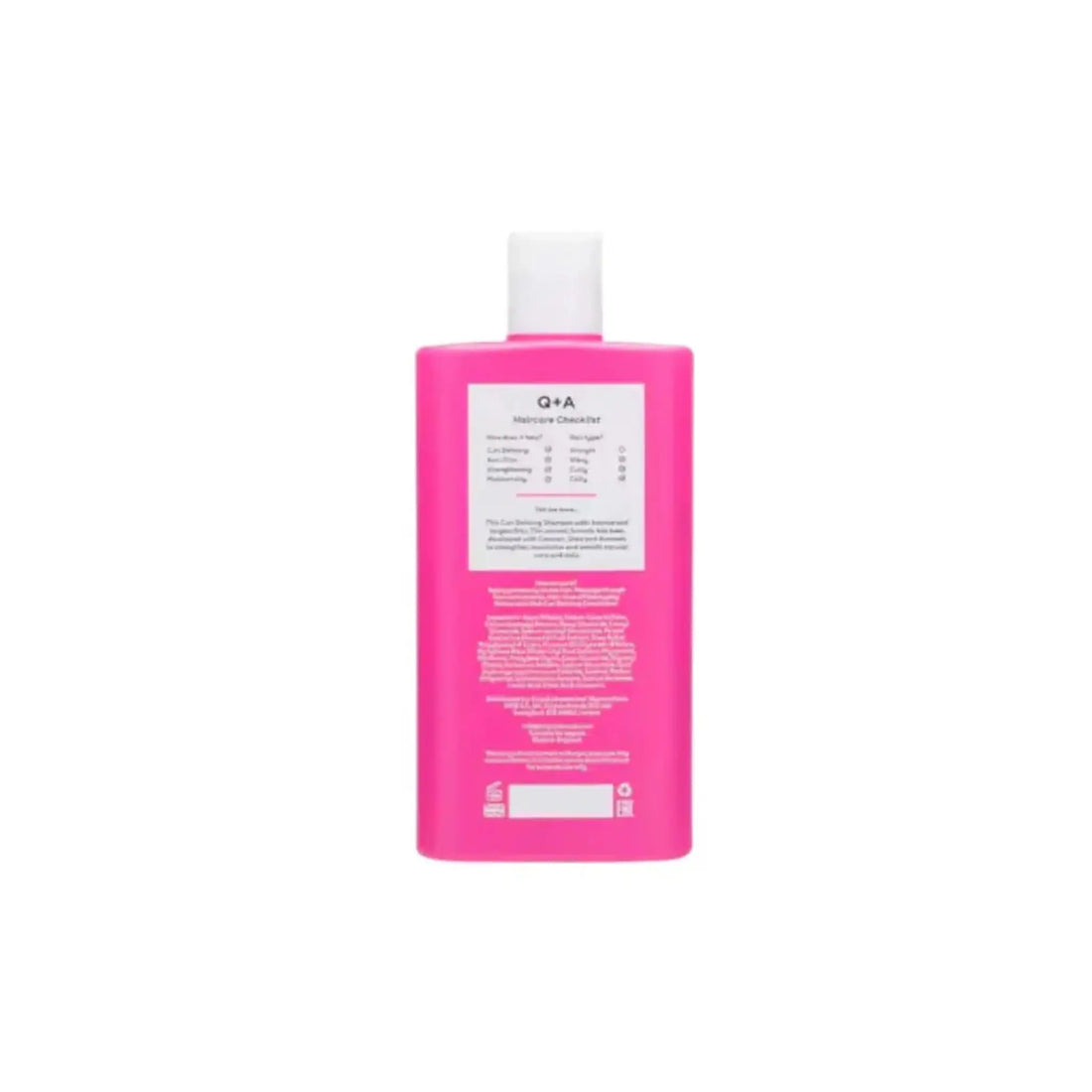 Shampoing définissant les boucles Q+A pour cheveux bouclés et frisés, avec ambretmusc, hydratant et renforçant de la racine aux pointes