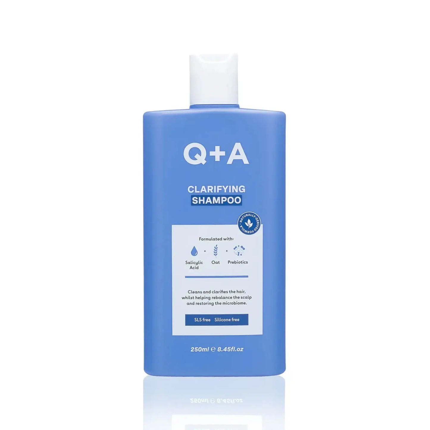 Shampooing clarifiant Q+A pour un nettoyage profond des cheveux et cuir chevelu, avec acide salicylique et avoine, ambretmusc.