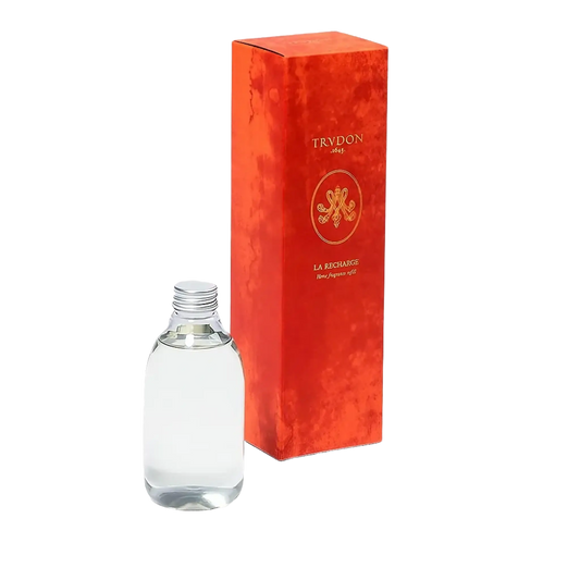 Recharge pour diffuseur Tuileries de Trudon, bouteille 300 ml de parfum et 8 bâtonnets en rotin naturel ambretmusc