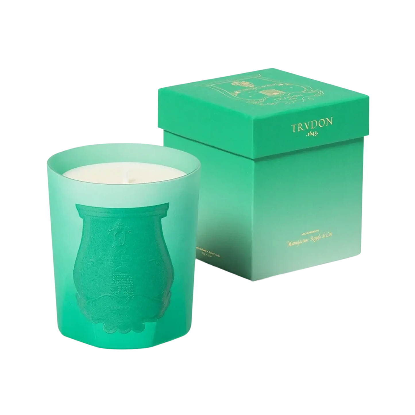 Bougie parfumée Under the Trees de Trudon, collection Ambre & Musc, fragrance verte aromatique et boisée évoquant la fraîcheur végétale.