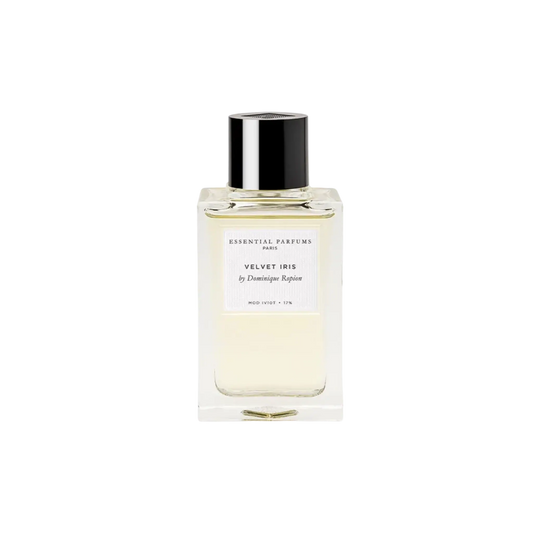 Eau de parfum Velvet Iris par Essential Parfums, interprétation veloutée de l'iris boisée et charnelle avec ambretmusc