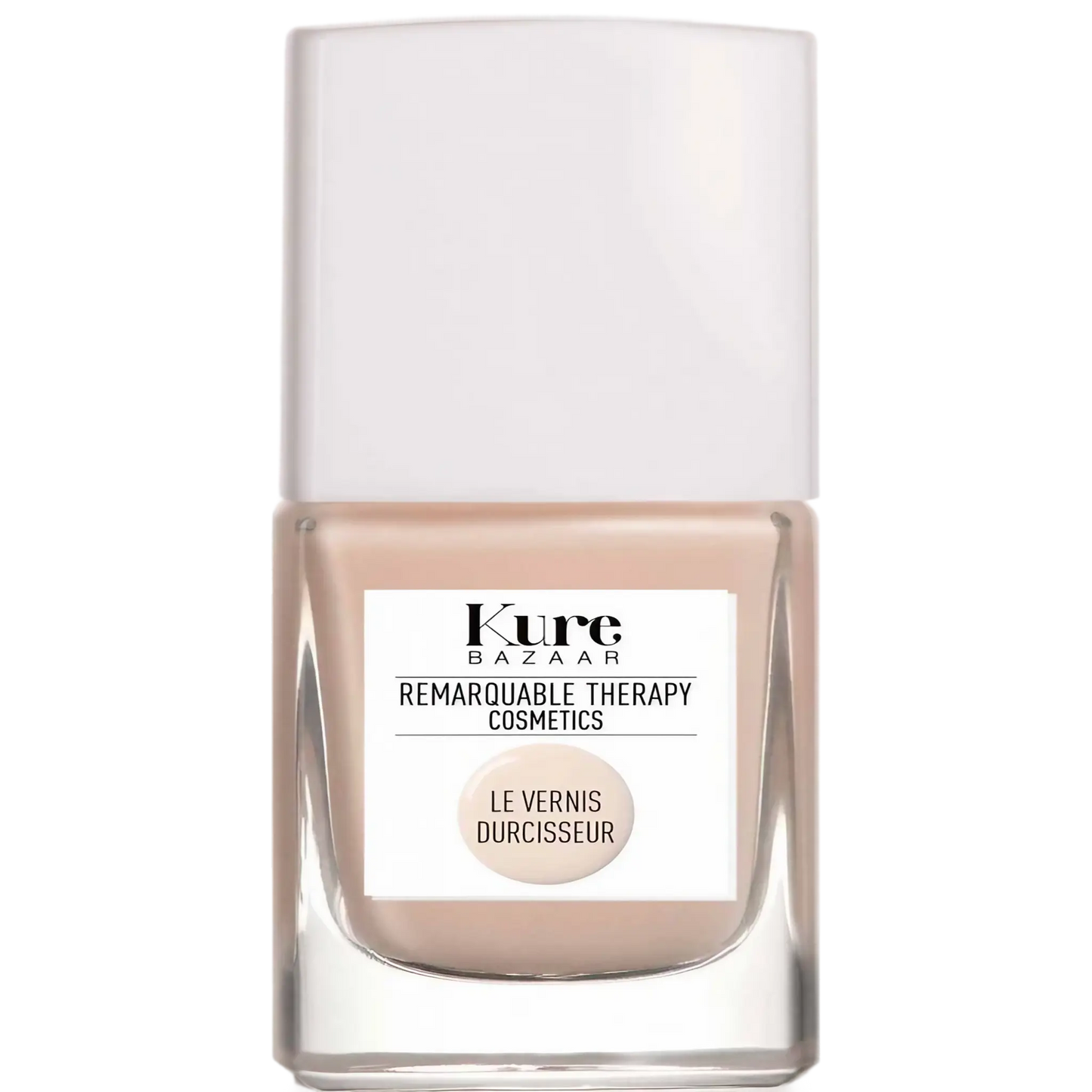 Vernis durcisseur teinté beige nude Kure Bazaar ambretmusc pour renforcer et protéger les ongles