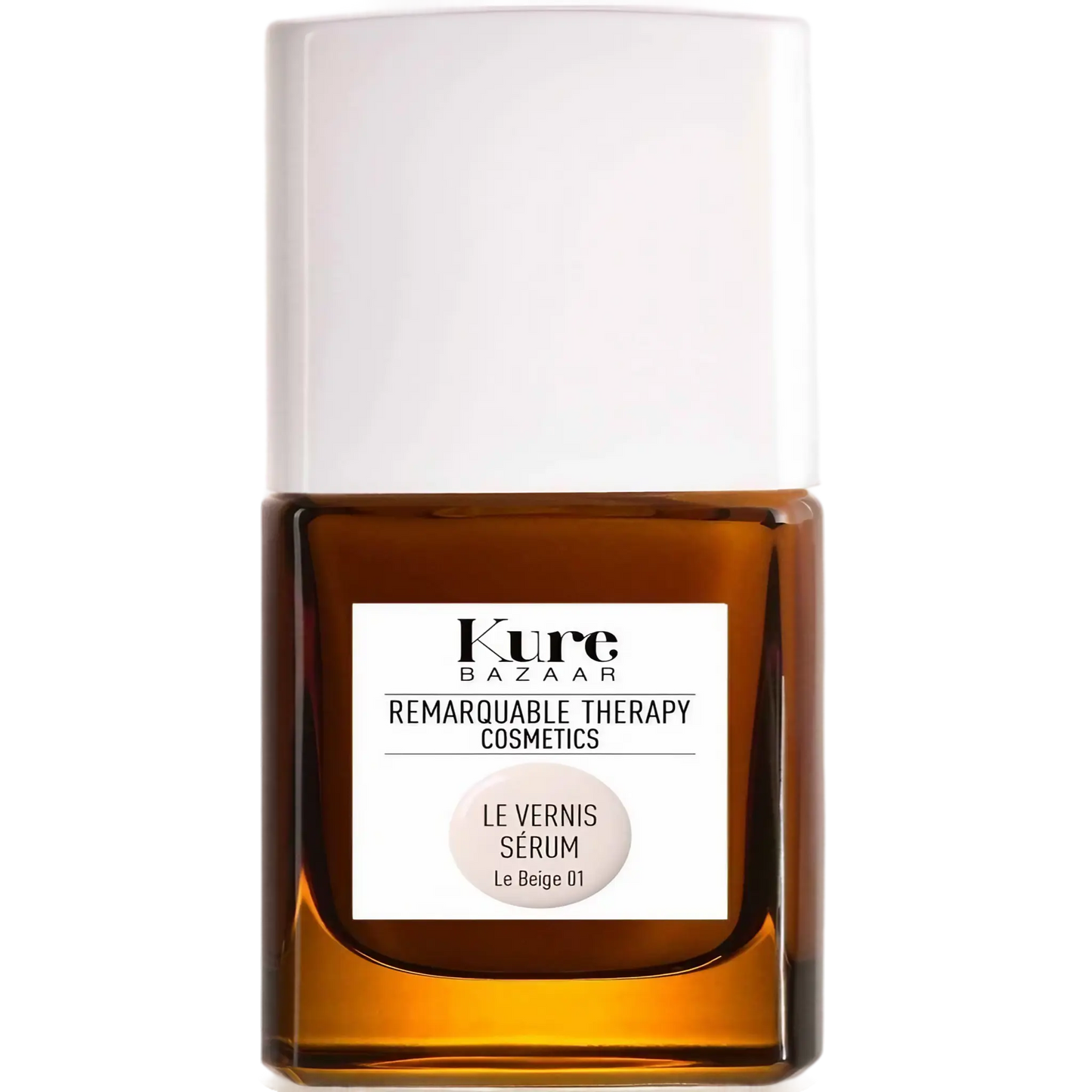 Vernis sérum Beige 01 de Kure Bazaar, nude transparent légèrement beige pour ongles abîmés, collection Remarquable Therapy Cosmetics ambretmusc