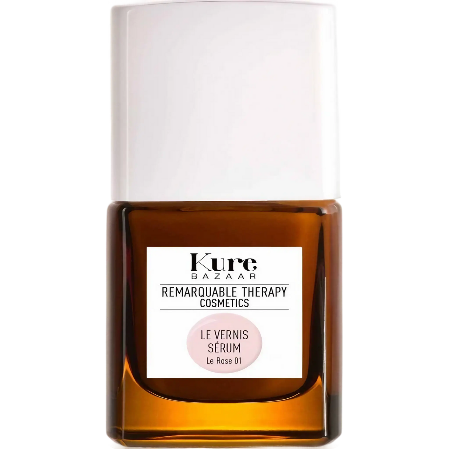 Vernis sérum Rose 01 de Kure Bazaar, soin transparent nude rosé ambretmusc pour ongles abîmés et fragilisés