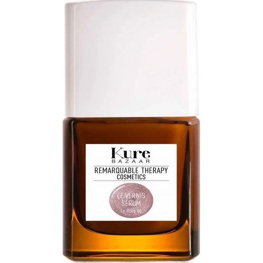 Vernis à ongles Le Rose 06 de Kure Bazaar, rose métallisé scintillant ambretmusc pour soins ongles abîmés et fragilisés.