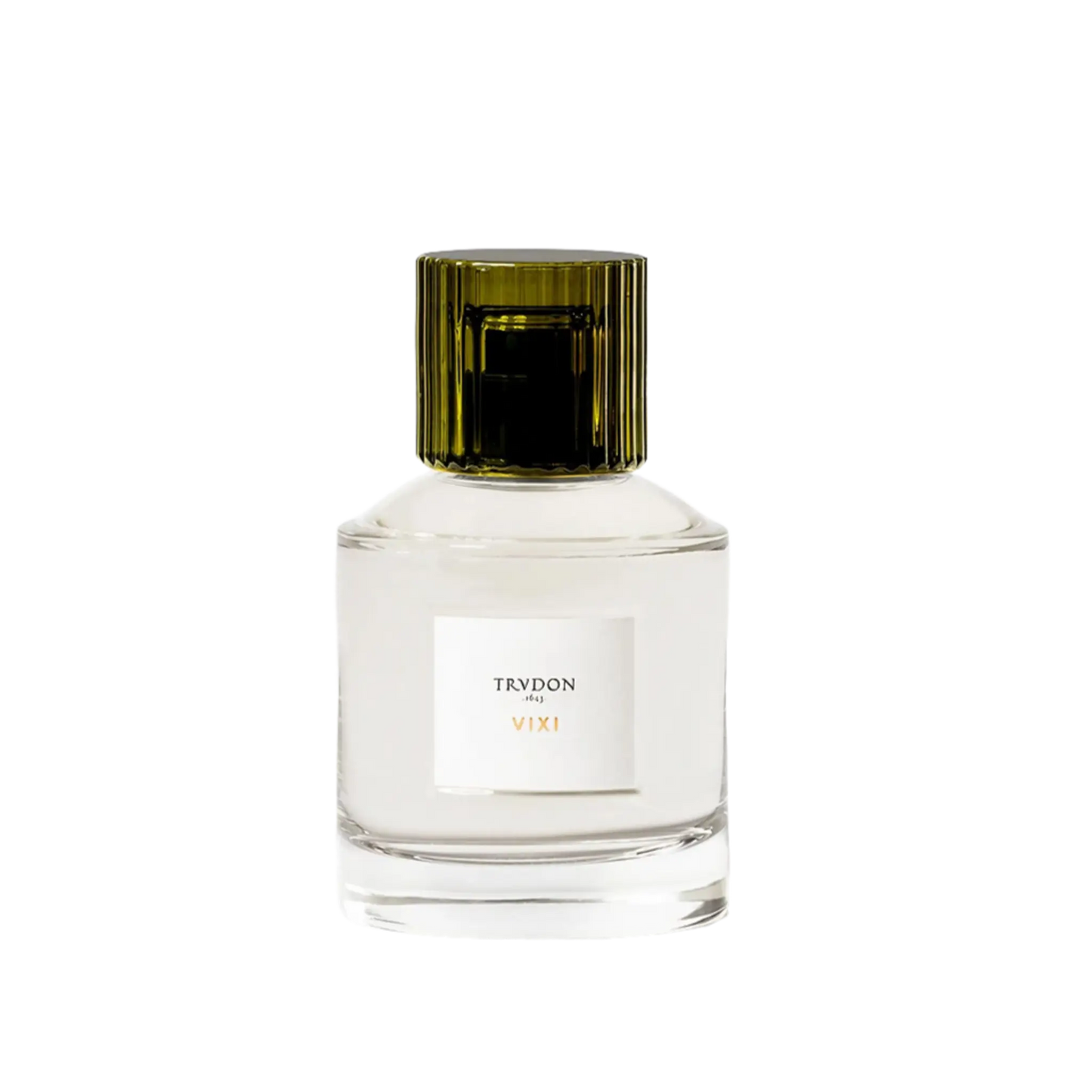 Flacon de parfum Vixi par Trudon, collection Ambre & Musc, eau de parfum aromatique boisée au santal et sauge
