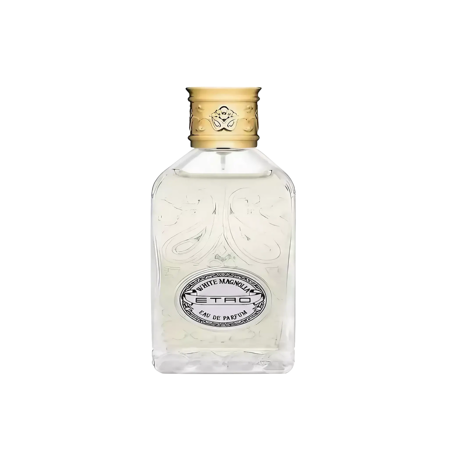 Flacon de parfum Eau de Parfum White Magnolia par Etro, 100 ml, motif Paisley, collection ambretmusc