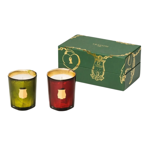 Image qui affiche Bougie Parfumée Coffret Bougies Gloria et Gabriel d'une contenance de 2x70g Neuf. Une création par la Marque Trudon et vendu par Ambre&Musc Parfumerie de Niche et Institut de Beauté.