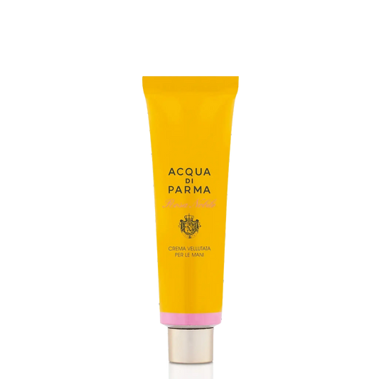 Image qui affiche Crème pour les mains Crème pour les Mains Rosa Nobile d'une contenance de 30ml Neuf. Une création par la Marque Acqua Di Parma et vendu par Ambre&Musc Parfumerie de Niche et Institut de Beauté.