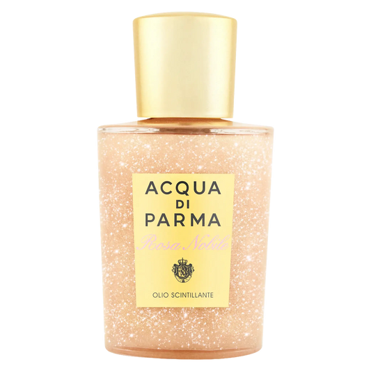 Image qui affiche Huile Huile Scintillante Rosa Nobile d'une contenance de 100ml Neuf. Une création par la Marque Acqua Di Parma et vendu par Ambre&Musc Parfumerie de Niche et Institut de Beauté.