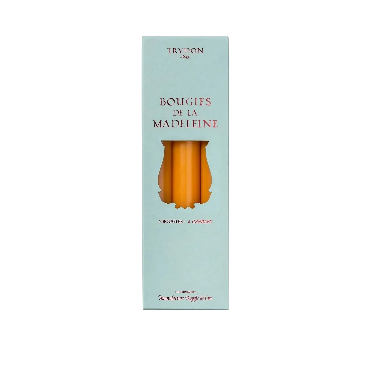 Image qui affiche Chandelles Madeleine Maïs d'une contenance de 6 bougies Neuf. Une création par la Marque Trudon et vendu par Ambre&Musc Parfumerie de Niche et Institut de Beauté.