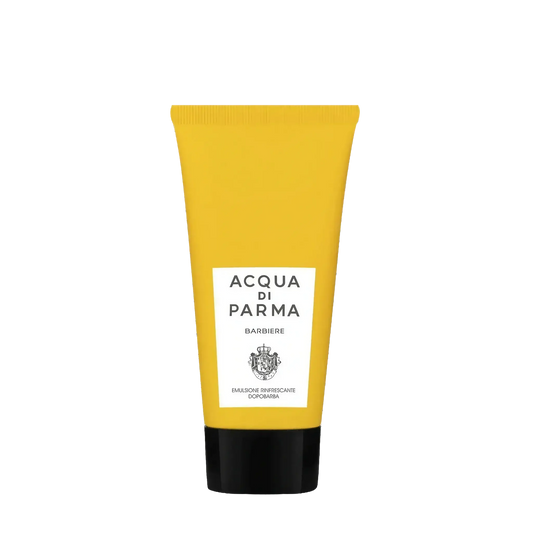 Image qui affiche Emulsion Émulsion après Rasage Rafraîchissante Barbière d'une contenance de 75ml Neuf. Une création par la Marque Acqua Di Parma et vendu par Ambre&Musc Parfumerie de Niche et Institut de Beauté.