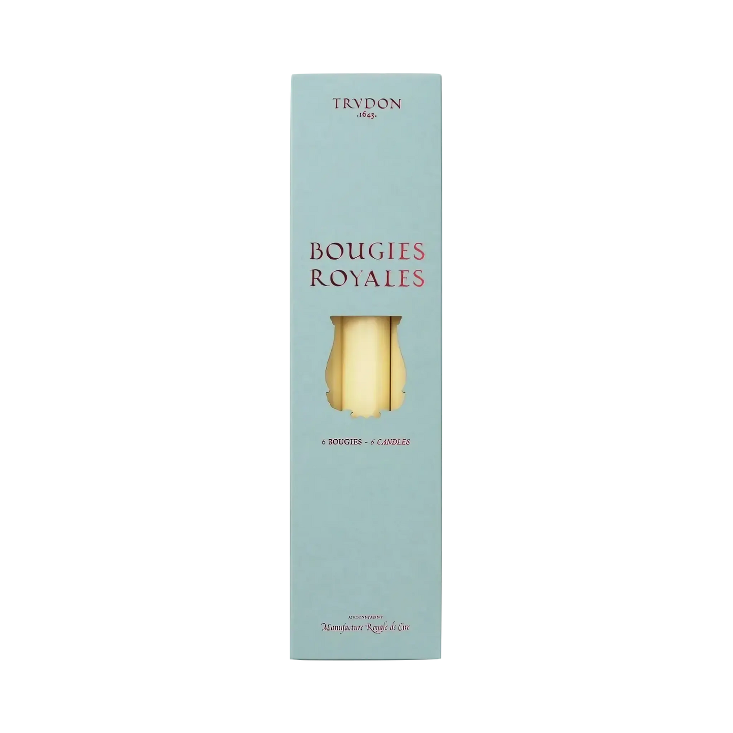 Image qui affiche Chandelles Royale Ivoire d'une contenance de 6 bougies Neuf. Une création par la Marque Trudon et vendu par Ambre&Musc Parfumerie de Niche et Institut de Beauté.